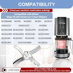 NANOBABY Replacement Paddle Blade Compatible with Ninja Creami NC300 Series Ice Cream Makers, Mixing Blade Paddle Replacement for Ninja NC299AMZ NC301 CN305A CN301CO, Stainless Steel, Silver