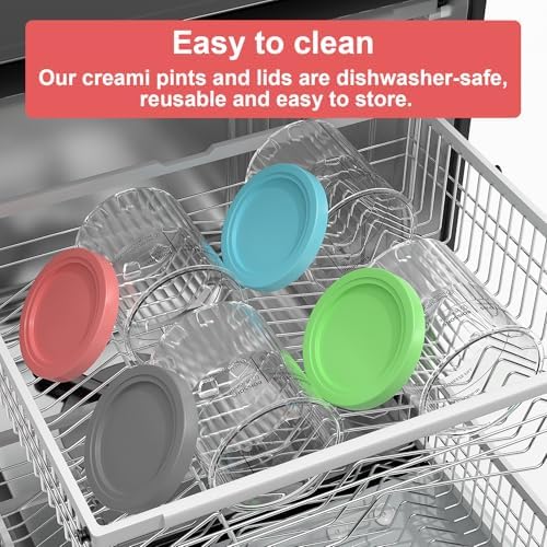 Containers Replacement for Ninja Creami Deluxe Pints and Lids - 4 Pack,Creamy Ice Cream Containers Cups Set,24oz Family Size Compatible with Ninja Ice Cream Maker NC500/NC501 Series Dishwasher Safe