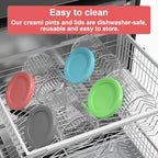Containers Replacement for Ninja Creami Deluxe Pints and Lids - 4 Pack,Creamy Ice Cream Containers Cups Set,24oz Family Size Compatible with Ninja Ice Cream Maker NC500/NC501 Series Dishwasher Safe