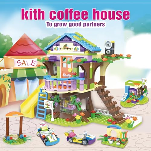 Friends Treehouse Swimming Pool Building Kit for Girls Age 6-12, Tree House Pool Party Creative Building Blocks Sets with Storage Box, Christmas Birthday Gift for Kids Toddlers (1274 Pieces)