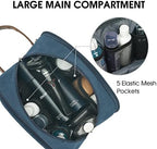 WANDF Travel Toiletry Bag for Men Large Toiletries Shaving Bag Water Resistant Hanging Dopp Kit Travel Accessories Bag for Women Men (Blue)