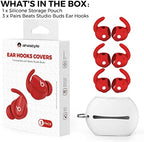AhaStyle 3 Pairs Beats Studio Buds Ear Hooks Anti-Slip Ear Covers Silicone Accessories【Not Fit in The Charging Case】 Compatiable with New Beats Studio Buds 2021 (Red)