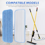Replacement Microfiber Pad for Rubbermaid Commercial 18 Inch and 17 Inch Mop - 10 Pack Wet & Dry Commercial Cleaning Refills Reusable Mop Refills Fit for Any Microfiber Flat Mop 18" 17" - Trapezium