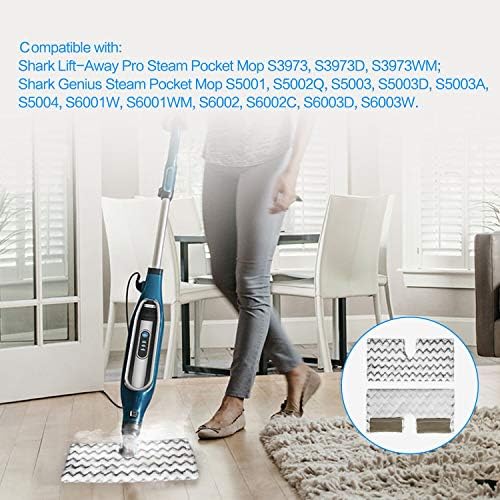 Alonyi 4 Pack Steam Mop Pads Replacement for Shark Lift-Away & Genius Steam Mop S3973 S3973D S5002 S5003 S6001 S6002 S6003 Part # XTP184 & P184WQ