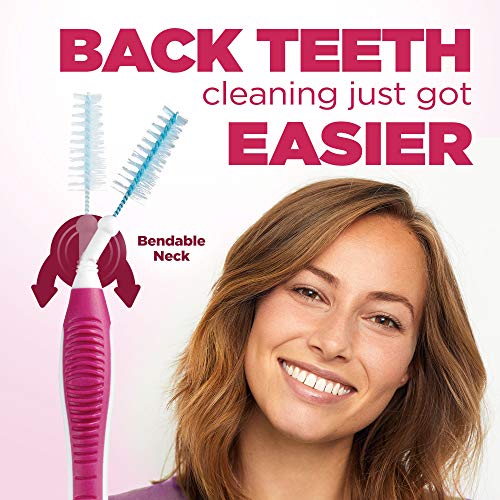 GUM Proxabrush Go-Betweens - Moderate, Interdental Brushes Between Teeth, Dental Picks for Plaque Removal, Safe for Braces & Dental Devices, 10ct (4Pk)