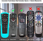 4 Pack Cover for Dish Network Remote, Case for Dish TV Remote Control 52.0/54.0 Replacement, Silicone Skin Sleeve Glow in The Dark Green Blue Purple Red