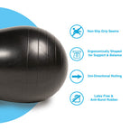 Chirp Cloud Peanut Mobility Ball for The Back, Physical Therapy Massage Ball for Adults, Exercise Balance Ball, Sensory Therapy Toys for Autistic & ADHD - 2 Pack (Mint 100x50cm, Black 60x30cm)