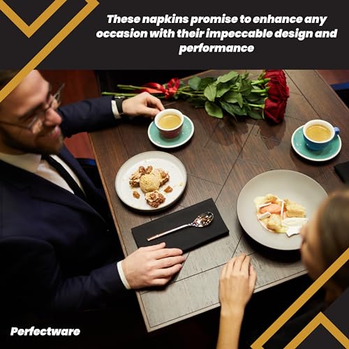 Perfectware 2ply Black Beverage Napkins. 2Ply Cocktail Black Napkins. 10 x 10 Black Beverage Napkin., Pack of 300ct
