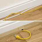 D-Line 157in Stainable Wood-Effect Corner Cable Concealer Multipack, Floor Wire Hider, Quarter Round Cord Cover, Organize Cords in Corners, Floor Molding - 10x 15.7in Lengths & Accessories