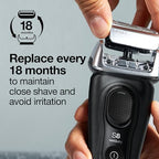 Braun Series 8 83M Electric Shaver Head Replacement Cassette, Silver