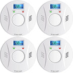 Smoke Detector and Carbon Monoxide Detector Co2 Detector Battery Powered with Test/Reset Button 4 Pack
