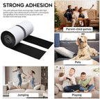 4.4 Inches x 7 Feet Strong Sticky Back Heavy Duty Hook and Loop Tape with Adhesive, Non-Slip Couch Cushion Grip Accessories, Double Sided Strip Roll to Prevent Sliding, Black