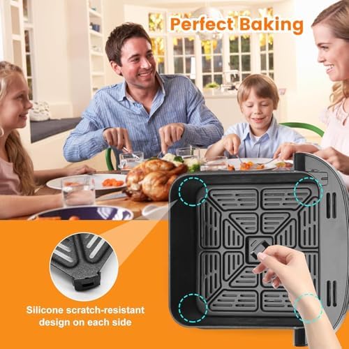Air Fryer Oven Tray Replacement for Cuisinart AIR-200 6QT Air Fryer oven, Stainless Steel Pan Air Fryer Tray Replacement Air Fryer oven Accessories