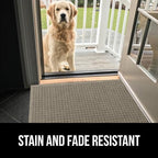 Gorilla Grip Ultra Absorbent Moisture Guard Doormat, Absorbs Up to 5.7 Cups of Water, Stain and Fade Resistant, Spiked Rubber Backing, All Weather Mats Capture Dirt, Indoor Outdoor, 35x23, Beige