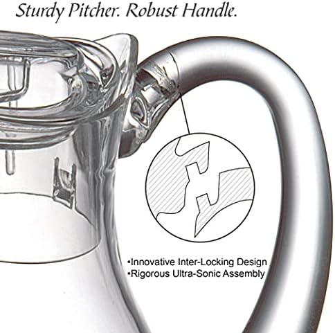 Amazing Abby - Bubbly - Plastic Pitcher (64 oz, 2 Quart), Clear Water Pitcher with Lid, Fridge Jug, BPA-Free, Shatter-Proof, Great for Iced Tea, Sangria, Lemonade, Juice, Milk, and More