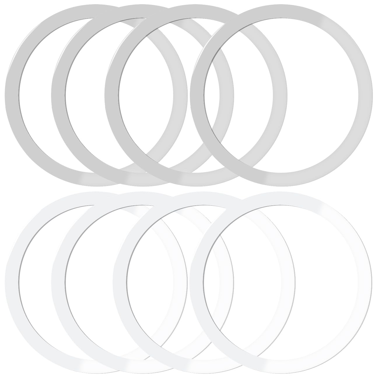 8 Pack Universal Metal Rings Sticker Compatible for Magsafe Magnetic Wireless Charger iPhone 15 14 13 12 Pro Mini Max Galaxy,(NO Magnet) Ultra-Thin Car Charger Conversion Accessories,(Silver,White)