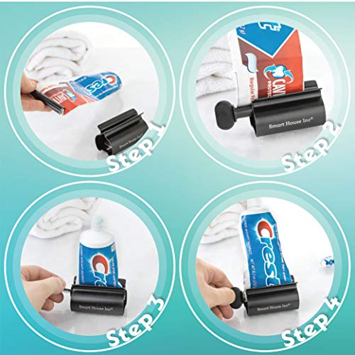 Toothpaste Squeezer Tube Roller Stainless Steel Tube Squeezer Rollers, Saves Toothpaste, Creams, Puts an end to Waste - Simple and Practical [Black]