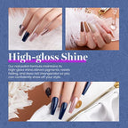 Beetles 23 Pcs Winter Gel Nail Polish Set - Manhattan Collection Nude Glitter Burgundy Red Brown Champagne Gold Fall Gel Polish Soak Off UV Glossy & Matte Top Base Coat Gifts for Women All Season