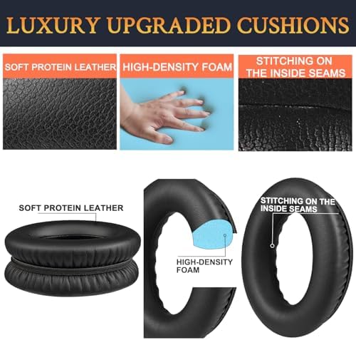 SoloWIT Protein Leather Earpads Cushions for Bose Headphones, Replacement Ear Pads for Bose QuietComfort 15 QC15 QC25 QC2 QC35/Ae2 Ae2i Ae2w/SoundTrue & SoundLink Around-Ear Series - Black&Blue