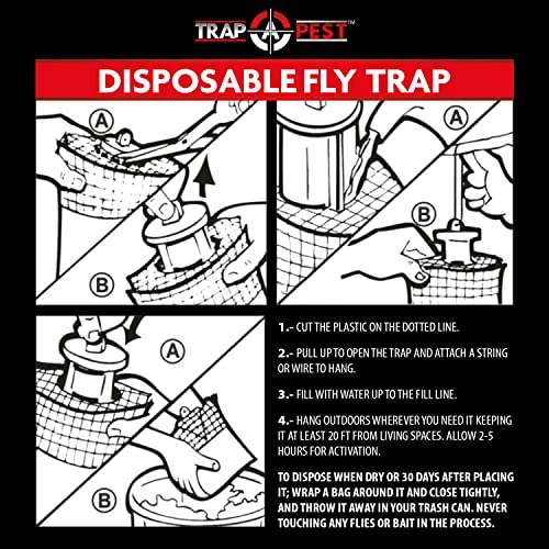8 Pack Big Bag Fly Bag Trap - Fly Bags Outdoor Disposable Fly Trap Bag - Fly Trap Disposable Horse Fly Traps Outdoor - Fly Trap Bags Outdoor Disposable Hanging Net Fly Traps Large Disposable Fly Traps