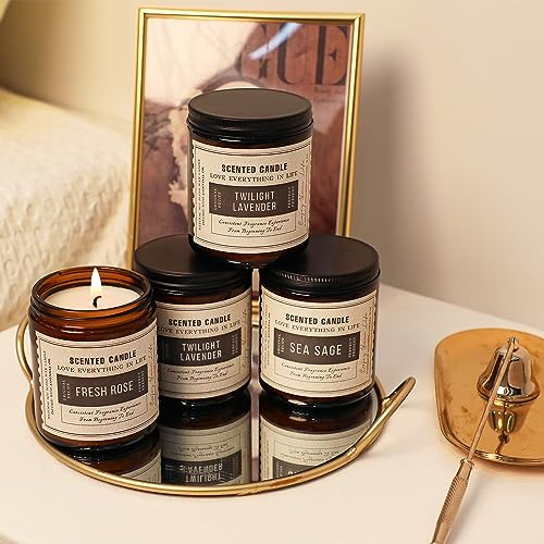 4 Pack Candles Gifts for Women, Lavender Candle Sets for Women Gifts, 28 OZ 200 Hour Long Lasting Candles, Sage Candles for Home Scented, Aromatherapy Candles Gift Set for Family and Friends