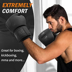 Boxing Gloves for Men and Women Suitable for Boxing Kickboxing Mixed Martial Arts Muay Thai MMA Heavy Bag Fighting Training (Black, 16oz)