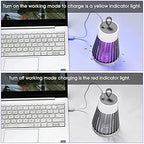 ELLASSAY Electric Bug Zapper for Indoor & Outdoor - Rechargeable Mosquito and Fly Killer Portable USB LED Purple Light Trap Have Security Grid Home, Bedroom, Backyard Camping Using, Grey