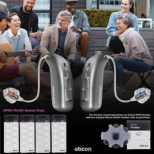 Genuine Oticon Hearing Aid Domes Minifit Open 10mm (0.39 inches - Large), Oticon Branded OEM Denmark Replacements, Authentic Accessories for Optimal Performance -2 Packs / 20 Domes Total