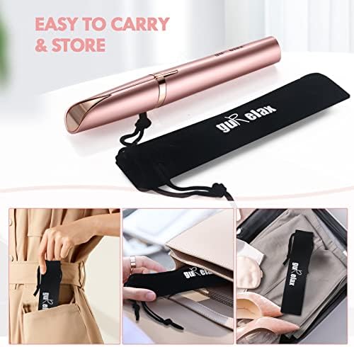 Eyebrow Trimmer for Women, Rechargeable Eyebrow Hair Remover, Painless Electric Razor with 2 x Replacement Heads, Eye Brow and Face Epilator Hair Removal (Rose Gold)
