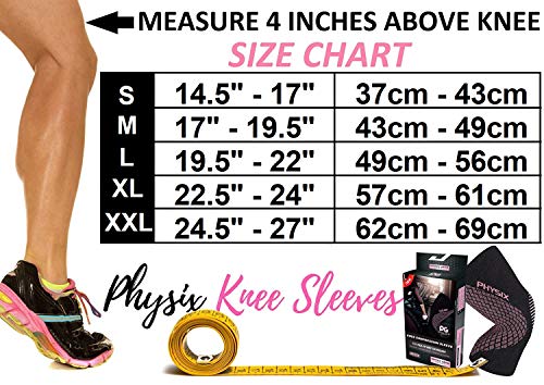 PHYSIX GEAR Knee Support Brace - Premium Recovery & Compression Sleeve for Meniscus Tear, ACL, MCL Running & Arthritis - Best Neoprene Stabilizer Wrap for Crossfit, Squats & Workouts -Single Pink XXL