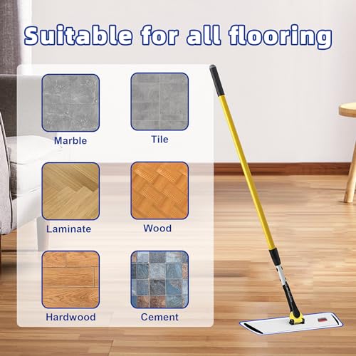 6 Pack Upgraded Microfiber Mop Pads for Rubbermaid Commercial 18 Inch Mop and 17 Inch Mop, Reusable Wet & Dry Commercial Cleaning Mop Refill Replacement Head for Multi-Surface Floors, Without Handle