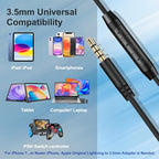 Replacement Audio Cable for Sony Headphones 3.5mm Wire Aux Cord Compatible with Sony WH-1000XM3 WH-1000XM4 WH-1000XM5 WH-CH720N WH-CH710N WH-XB910N MDR-1AM2 MDR-1000X with In-line Mic & Volume Control