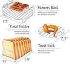 SIK Air Fryer Accessories 5PCS for GoWISE COSORI Philips Ninja Air Fryer, Fit 3.2- 5.8QT Deep Hot Air Fryer with Skewer Rack，Metal Holder, Toast Rack, Oil Brush, Food Tong, Dishwasher Safe BPA Free