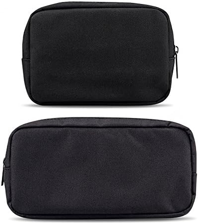 Universal Electronics/Accessories Soft Carrying Case Bag, Durable & Light-Weight,Suitable for Out-Going, Business, Travel and Cosmetics Kit (Small+Big-Black)