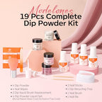 Modelones Dip Powder Nail Kit, 4 Colors White Nude Pink Glitter Dipping Starter Set with Liquid and Complete Accessories for French Nails Art Salon DIY at Home Manicure