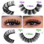 Russian Strip Lashes D Curl False Eyelashes Wispy 4 Styles Fake Eyelashes Natural Russian Eyelashes Fluffy Mink Lashes that Look Like Extensions 16 Pairs ALICROWN