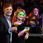 20 Pack Valentines Day Glow Heart Glasses Party Favor Supplies with 80 Glow Sticks & Connectors (for 20 Neon Glasses, 40 Bracelets or 13 Necklaces), Glow in Dark Accessories for Wedding Dance Camping