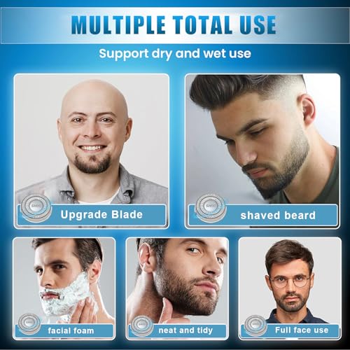 SH90 Replacement Heads Compatible with Philips norelco Series 9000(S9xxx) 8000(S8xxx) Electric Razor Shaver, Upgrade SH90/62 Replacement Double Blades for Philips Shaver 9000