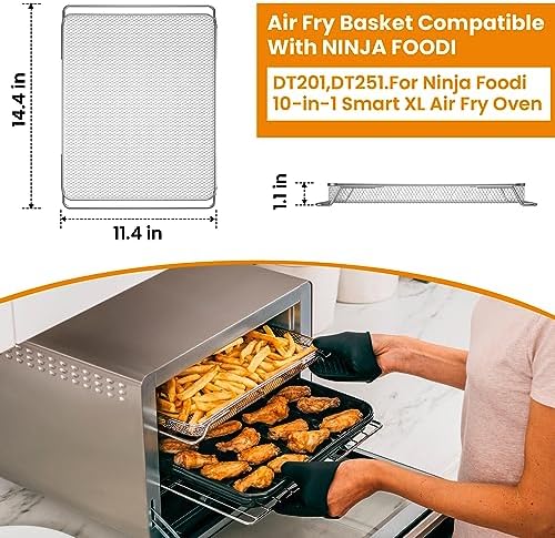 for Ninja Foodi Replacement Air Fryer Oven Basket, Original Replacement Baking Trays for NINJA DT201 DT251 Foodi Digital Air Fryer Oven, Mesh Basket, Ideal Accessories for Frying and Dehydrating