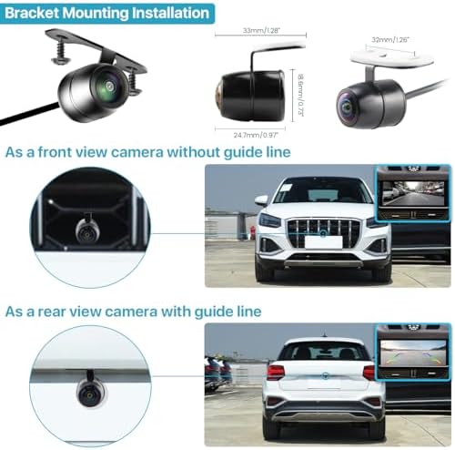 AHD 1080P Backup Camera Only Compatible with Stereo Head Units/Monitors That Support AHD 1080P 25HZ/PAL Video Signal, Flush Mount Reverse Rear Front Side View Camera for Cars Pickup SUVs TTXSCAM-E01
