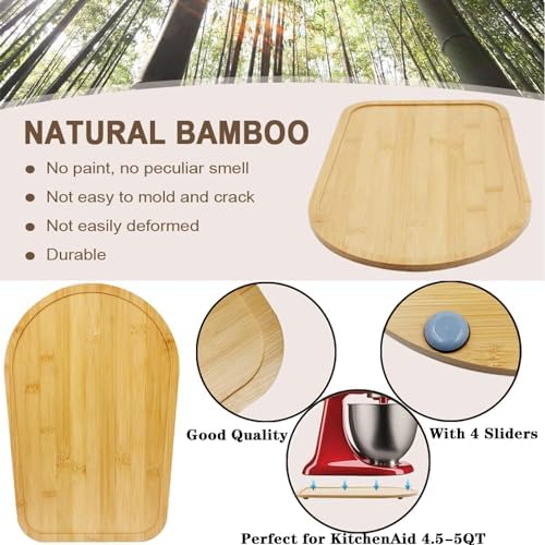 Bamboo Kitchenaid Mixer Slider Compatible With Kitchenaid Tilt Head 4.5-5Qt Stand Mixer,Kitchen Countertop Sliding Moving Tray For Kitchenaid Stand Mixer, Kitchenaid Accessories and Attachments