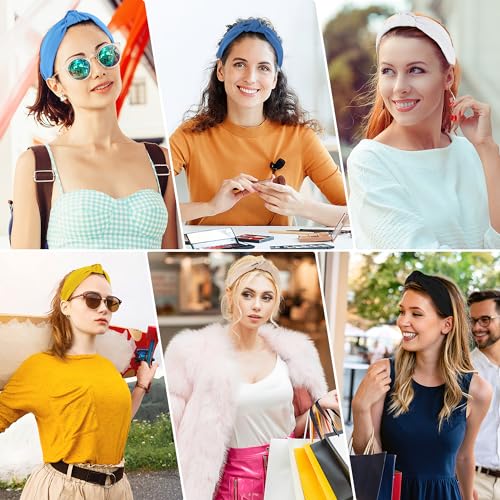Headbands for Women Girls - 6PCS Stylish Top Knotted Headbands - Knotted Headband for Women - Head Bands Wide Hairband Hair Accessories