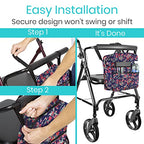 Vive Rollator Bag - Universal Travel Tote for Carrying Accessories on Wheelchair, Rolling Walkers, Transport Chairs, Mobility Scooters - Lightweight Handicap Medical Mobility Aid - for Women, Seniors
