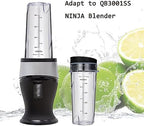 16oz Replacement Cups for Ninja QB3001SS Fit Compact Personal Blender, with Lids- 2 Pack.