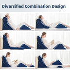 A2ZCOMFY Memory Foam Wedge Pillow Set for Sleeping, Post Surgery, Back Pain Relief - Blue