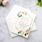 PONATIA 50 PCS/Pack A7 Envelopes, 5.25 x 7.5'' Shiny Ivory Envelopes, Perfect 5x7 Envelopes for Wedding Invitation Cards, Christmas Gift Cards Envelopes, Acrylic Invitations, Photos