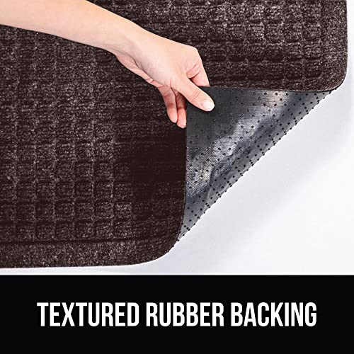 Gorilla Grip Ultra Absorbent Moisture Guard Doormat, Absorbs Up to 1.7 Cups of Water, Stain and Fade Resistant, Spiked Rubber Backing, All Weather Mats Capture Dirt, Indoor Outdoor, 29x17, Coffee
