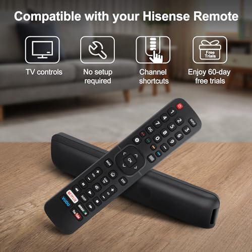 【 2 Pack 】 Universal for All Hisense TV Remote, Replacement Compatible for All Hisense 4K LED HD UHD Smart TVs