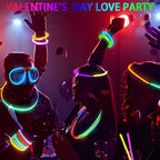BUDI 467Pcs Glow Sticks Party Favors for Kids Adults 200 GlowStick Bulk 8 Colors 8 Inch & 267 Connectors for Glow in the dark Necklace Bracelets Glasses Party Supplies Light Up Toys Neon Accessories