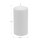 Stonebriar 6 Count Tall 3 x 6 Inch 65 Hour Long Burning Unscented White Wax Pillar Candles